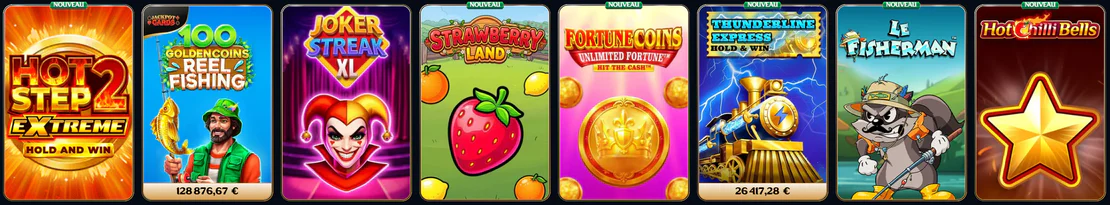 Millioner Casino sélection de machines à sous avec Hot Step 2 Extreme, Joker Streak XL et Fortune Coins